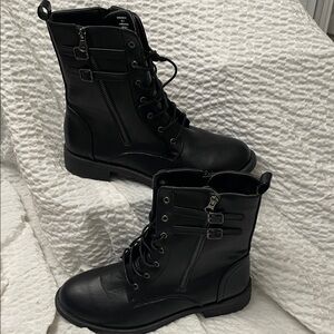 Rocawear Black Moto Boots with Buckle Detail